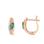 Diamant Ovaler Smaragd Ohrringe