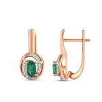 Diamant Ovaler Smaragd Ohrringe Diamant Ovaler Smaragd Ohrringe