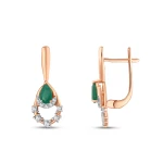 Diamant Tropfen Smaragd Ohrringe Diamant Tropfen Smaragd Ohrringe