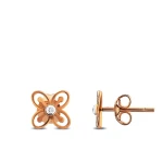 Diamant Lebenssymbol Ohrring (Bese Saka) Adinkra