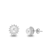 Diamant Anturage Perlen Ohrring