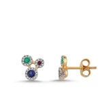 Diamant Bunte Steine Ohrringe
