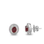 Baguette Diamant Rubin Anturaj Ohrring Baguette Diamant Rubin Anturaj Ohrring