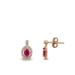 Rubin Diamant Ohrring