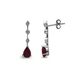 Diamant Rubin Tropfen Ohrring Diamant Rubin Tropfen Ohrring