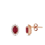 Ovaler Rubin Diamant Ohrringe
