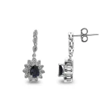 Diamant Saphir Tropfen Ohrring