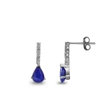 Diamant Tropfen Saphir Ohrring Diamant Tropfen Saphir Ohrring