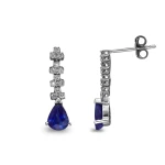 Diamant Tropfen Saphir Ohrring Diamant Tropfen Saphir Ohrring