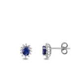 2,54 Karat Oval Saphir-Diamant-Ohrringe 2,54 Karat Oval Saphir-Diamant-Ohrringe