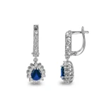 Diamant Tropfen Saphir Ohrring Diamant Tropfen Saphir Ohrring