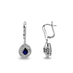 1,53 Karat Tropfen Saphir-Diamant-Ohrringe 1,53 Karat Tropfen Saphir-Diamant-Ohrringe
