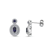 1,03 Karat Oval Saphir-Diamant-Ohrringe 1,03 Karat Oval Saphir-Diamant-Ohrringe