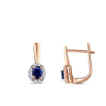 0,41 Karat Saphir-Diamant-Ohrringe