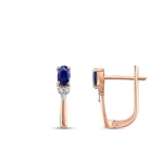 0,69 Karat Oval Saphir-Diamant-Ohrringe 0,69 Karat Oval Saphir-Diamant-Ohrringe