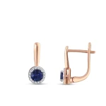 0,64 Karat Saphir-Diamant-Ohrringe