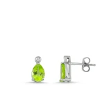 Tropfen Peridot Diamant Ohrring