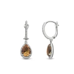 Zultanit (Diaspor) Tropfenschliff Diamant Ohrring Zultanit (Diaspor) Tropfenschliff Diamant Ohrring