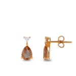 Dreieck-Schliff Diamant Zultanith Stein Ohrringe Dreieck-Schliff Diamant Zultanith Stein Ohrringe