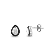 Schwarzer Diamant Quarz Tropfen Ohrring Schwarzer Diamant Quarz Tropfen Ohrring