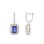 Tansanit Diamant Ohrringe Tansanit Diamant Ohrringe