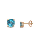 Blauer Topas Gold Ohrringe