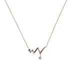 Rosegold Herz Diamantstein Kette Rosegold Herz Diamantstein Kette
