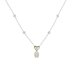 Diamant mit Perle Kette