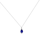 Diamant Tropfen Saphir Kette