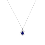 Diamant Tropfen Saphir Kette