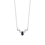 Diamant Baguette Saphir Halskette