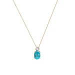 Ovaler Schliff Blauer Topas Diamant Kette Ovaler Schliff Blauer Topas Diamant Kette