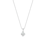 Diamant Effect Prinzessin Schliff Solitärring Kette