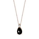 Tropfenschliff Solitär Schwarze Diamantkette