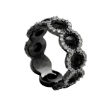 3,38 Karat Schwarzer Diamant Memoire-Ring