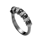 Schwarz-Weiß Diamant-Halbmemory-Ring Schwarz-Weiß Diamant-Halbmemory-Ring