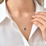 Diamant Saphir Kette