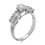 Diamant Fantasie Solitärring Baguette Ring Diamant Fantasie Solitärring Baguette Ring