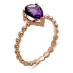 Tropfen Amethyst Gold Ring