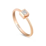 Diamant Quadrat Solitärring Trend Ring