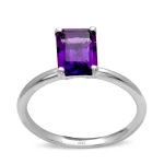 Baguette Schliff Amethyst Goldring