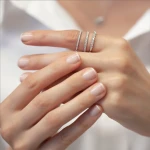 0,18 Karat Diamant Halb-Band Ehering 0,18 Karat Diamant Halb-Band Ehering
