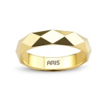 Pyramidenmuster Gold Ehering Herren Modell Pyramidenmuster Gold Ehering Herren Modell