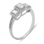 Smaragd Schliff Diamant Baguette Tria Ring Smaragd Schliff Diamant Baguette Tria Ring