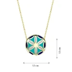 Lebensblume Gold Emaille Kette
