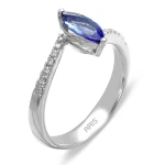 Diamant Markisen-Tansanit Ring Diamant Markisen-Tansanit Ring