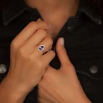 Diamant Tropfen Tansanit Ring Diamant Tropfen Tansanit Ring
