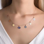 7 Chakra Farbige Emaille Goldkette 7 Chakra Farbige Emaille Goldkette