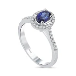 0,82 Karat Diamant Oval Saphir Ring 0,82 Karat Diamant Oval Saphir Ring