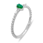 Baguette Diamantierter Tropfen Smaragd Ring